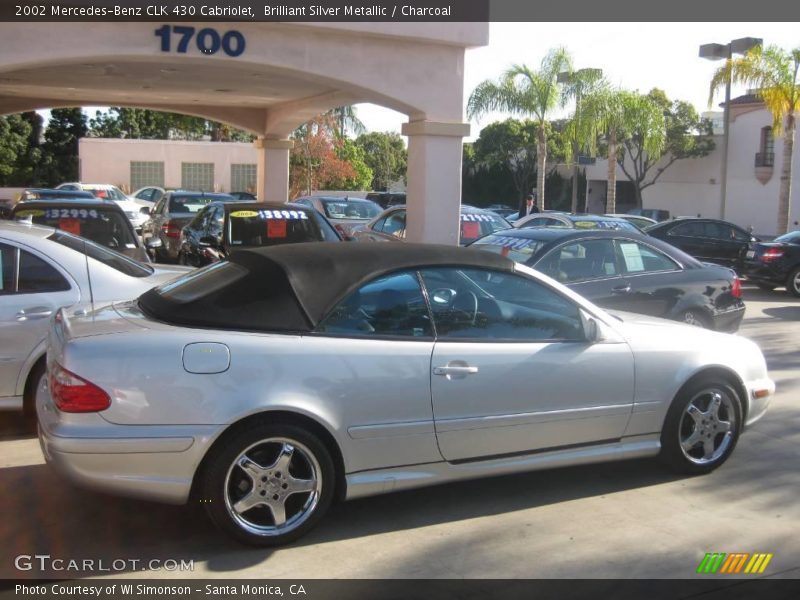 Brilliant Silver Metallic / Charcoal 2002 Mercedes-Benz CLK 430 Cabriolet