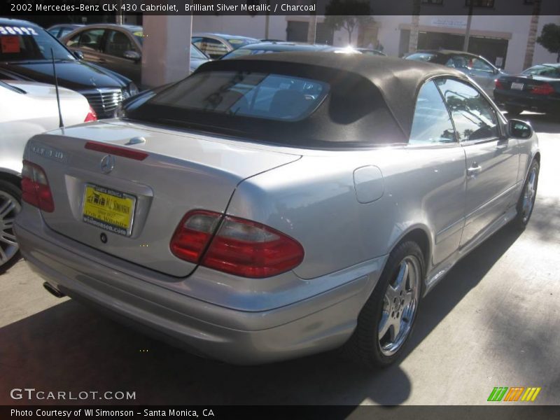 Brilliant Silver Metallic / Charcoal 2002 Mercedes-Benz CLK 430 Cabriolet