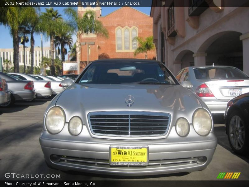 Brilliant Silver Metallic / Charcoal 2002 Mercedes-Benz CLK 430 Cabriolet