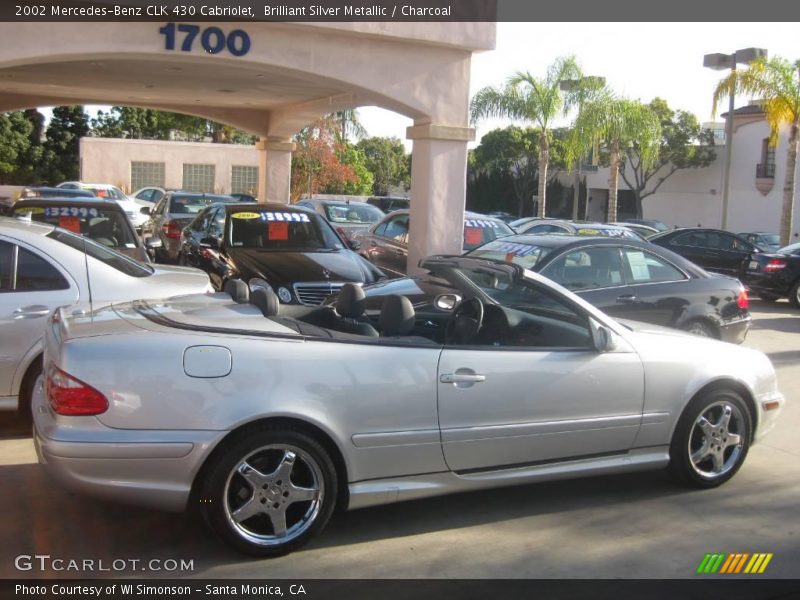 Brilliant Silver Metallic / Charcoal 2002 Mercedes-Benz CLK 430 Cabriolet