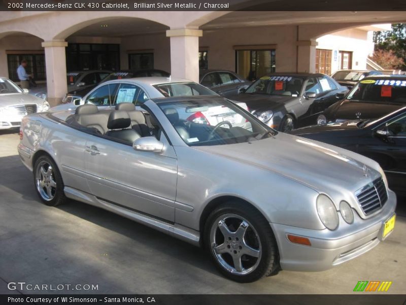 Brilliant Silver Metallic / Charcoal 2002 Mercedes-Benz CLK 430 Cabriolet