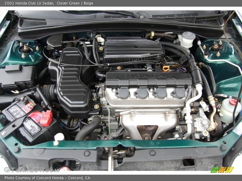 Clover Green / Beige 2001 Honda Civic LX Sedan