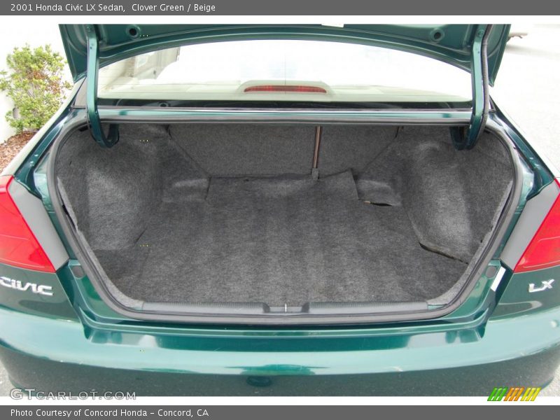 Clover Green / Beige 2001 Honda Civic LX Sedan