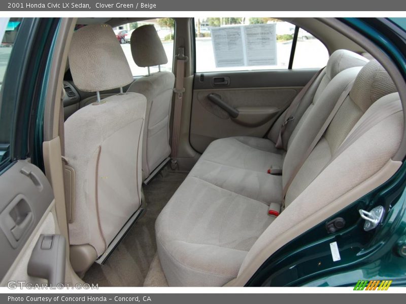 Clover Green / Beige 2001 Honda Civic LX Sedan