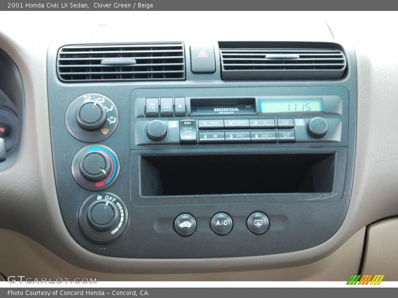 Clover Green / Beige 2001 Honda Civic LX Sedan