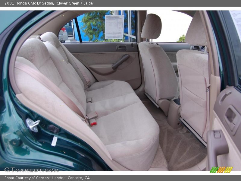 Clover Green / Beige 2001 Honda Civic LX Sedan