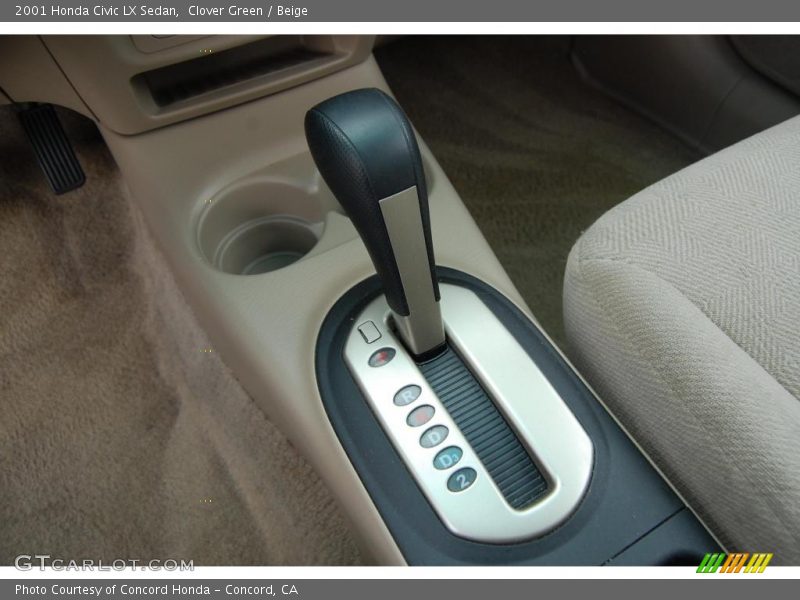 Clover Green / Beige 2001 Honda Civic LX Sedan