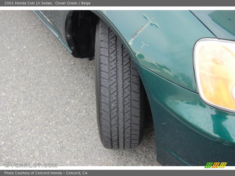 Clover Green / Beige 2001 Honda Civic LX Sedan