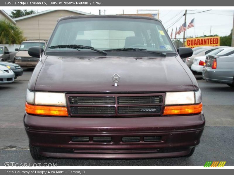 Dark Wildberry Metallic / Gray 1995 Dodge Caravan ES