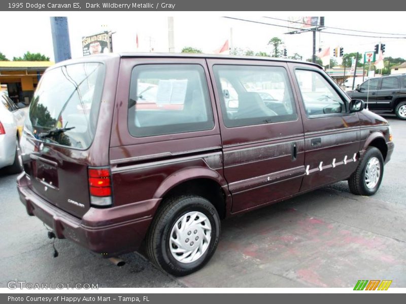 Dark Wildberry Metallic / Gray 1995 Dodge Caravan ES