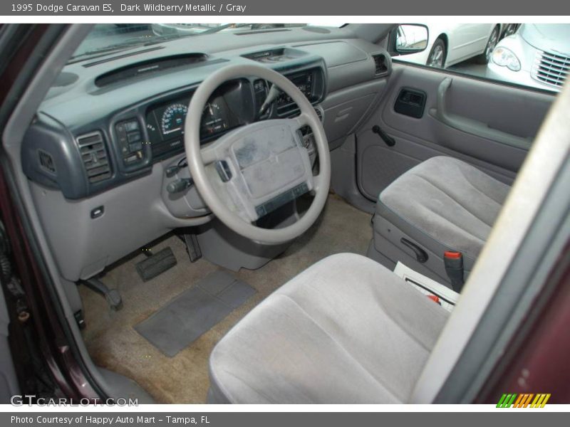 Dark Wildberry Metallic / Gray 1995 Dodge Caravan ES
