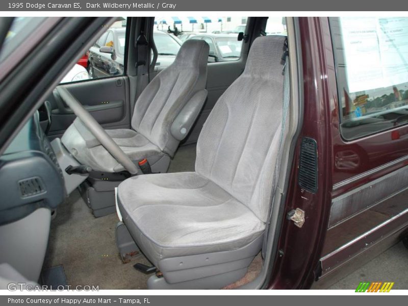 Dark Wildberry Metallic / Gray 1995 Dodge Caravan ES