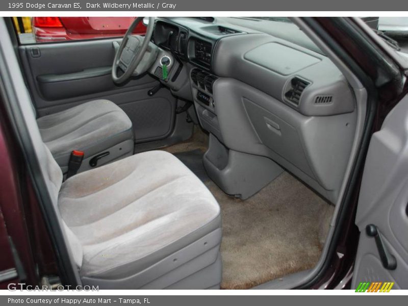 Dark Wildberry Metallic / Gray 1995 Dodge Caravan ES