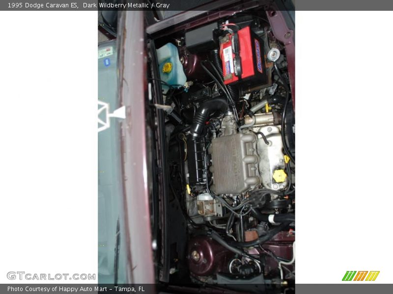 Dark Wildberry Metallic / Gray 1995 Dodge Caravan ES
