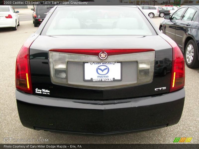 Sable Black / Light Gray/Ebony 2003 Cadillac CTS Sedan