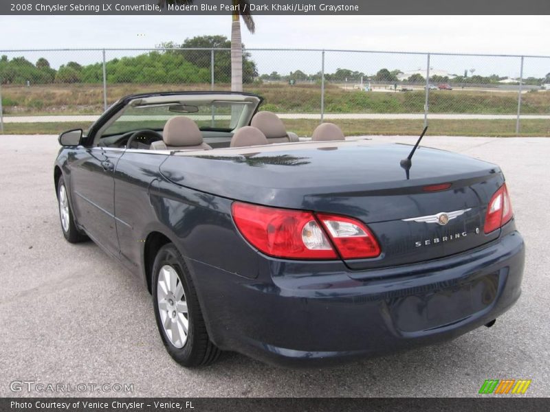 Modern Blue Pearl / Dark Khaki/Light Graystone 2008 Chrysler Sebring LX Convertible