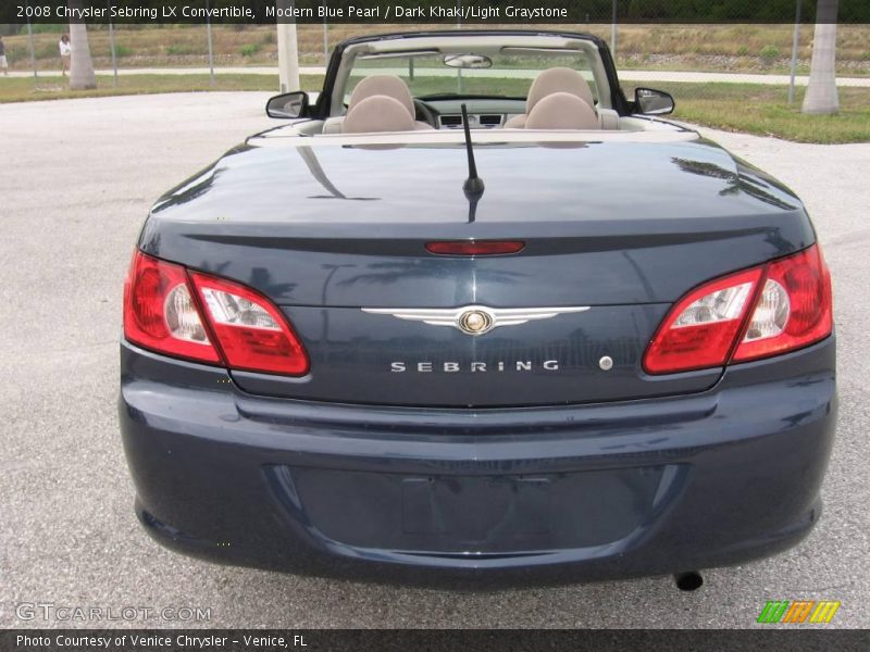 Modern Blue Pearl / Dark Khaki/Light Graystone 2008 Chrysler Sebring LX Convertible