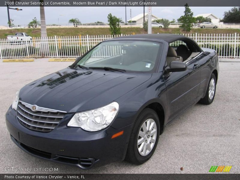 Modern Blue Pearl / Dark Khaki/Light Graystone 2008 Chrysler Sebring LX Convertible