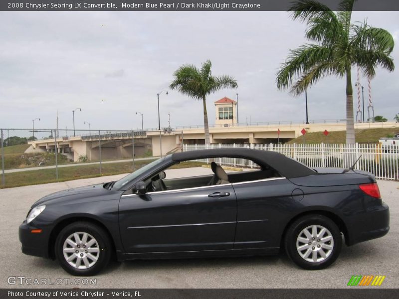 Modern Blue Pearl / Dark Khaki/Light Graystone 2008 Chrysler Sebring LX Convertible