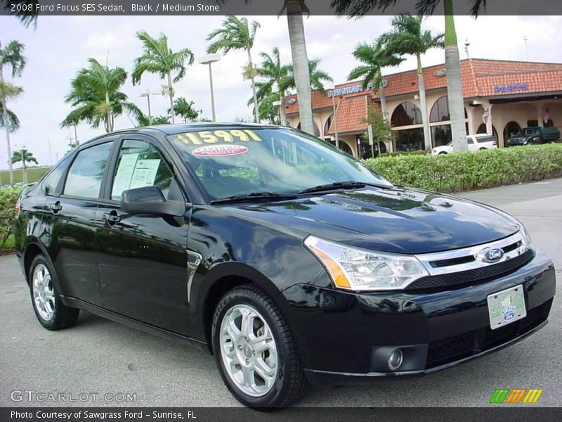 Black / Medium Stone 2008 Ford Focus SES Sedan