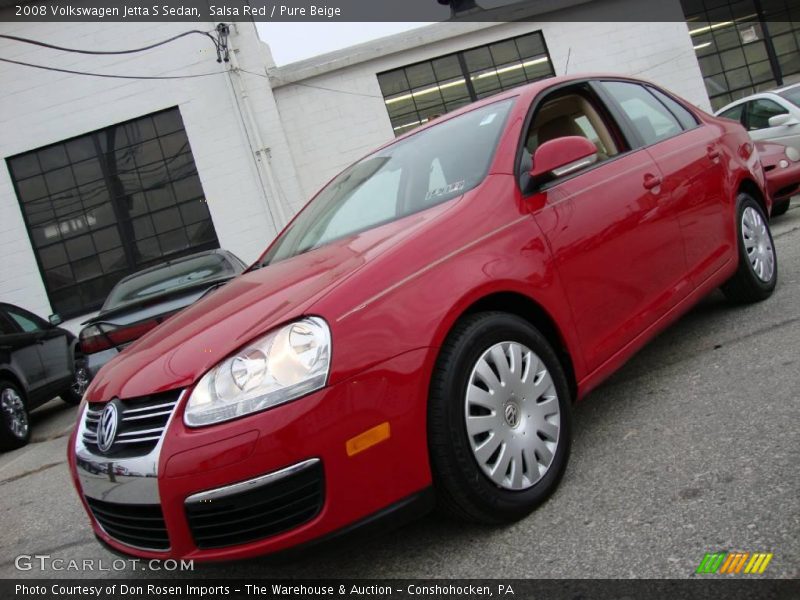 Salsa Red / Pure Beige 2008 Volkswagen Jetta S Sedan