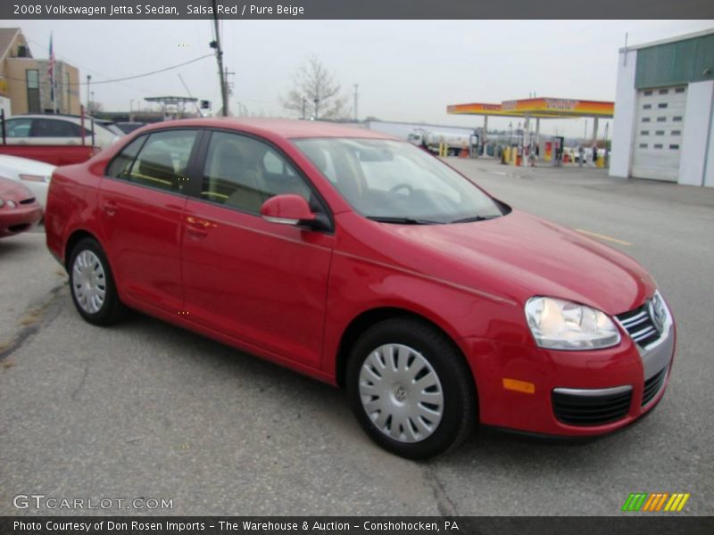 Salsa Red / Pure Beige 2008 Volkswagen Jetta S Sedan