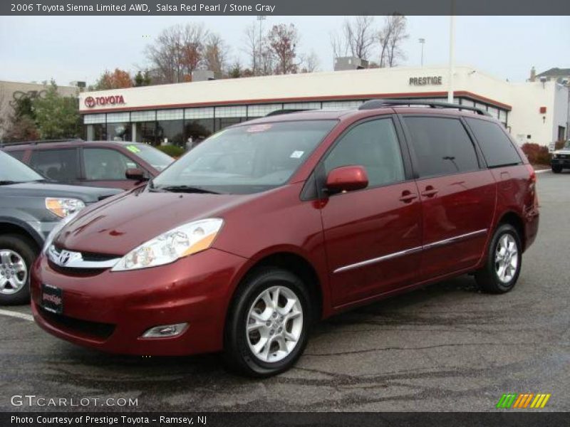 Salsa Red Pearl / Stone Gray 2006 Toyota Sienna Limited AWD