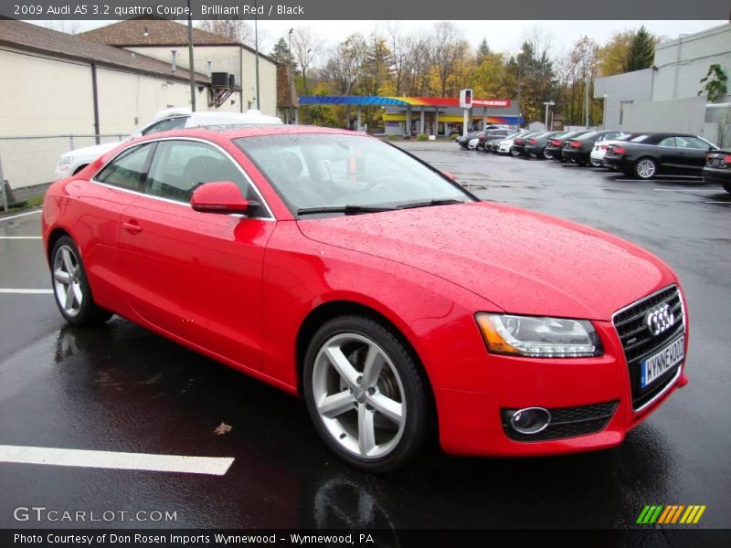 Brilliant Red / Black 2009 Audi A5 3.2 quattro Coupe