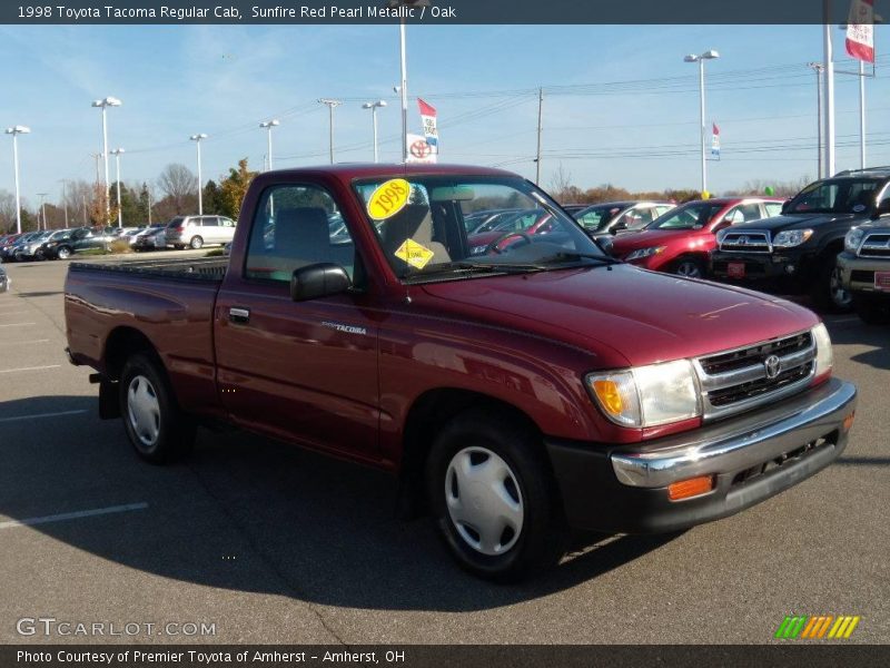Sunfire Red Pearl Metallic / Oak 1998 Toyota Tacoma Regular Cab