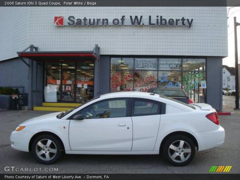 Polar White / Beige 2006 Saturn ION 3 Quad Coupe