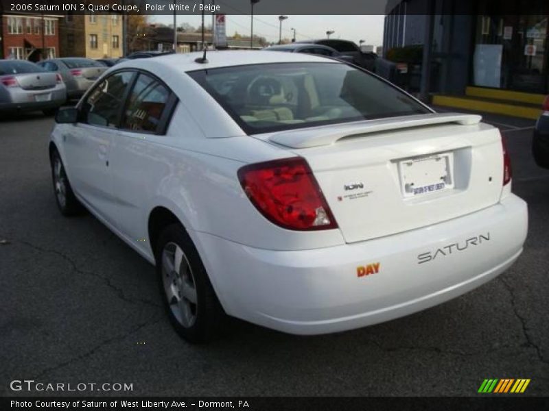 Polar White / Beige 2006 Saturn ION 3 Quad Coupe