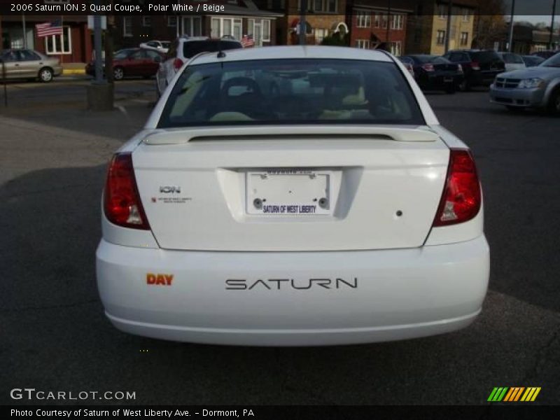 Polar White / Beige 2006 Saturn ION 3 Quad Coupe