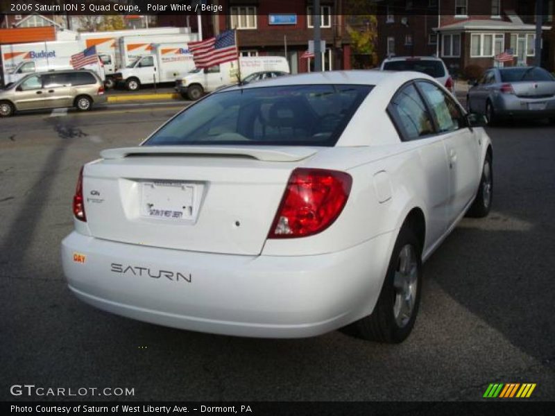 Polar White / Beige 2006 Saturn ION 3 Quad Coupe