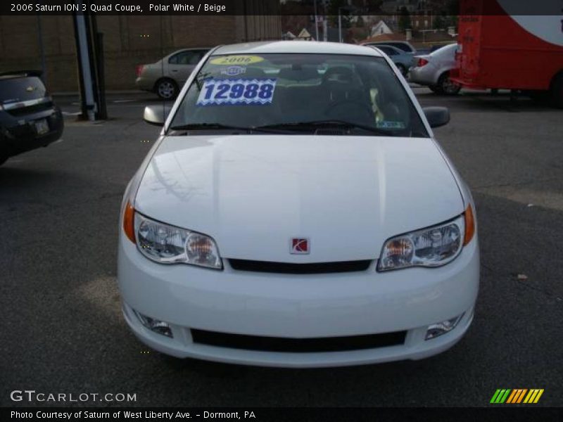 Polar White / Beige 2006 Saturn ION 3 Quad Coupe