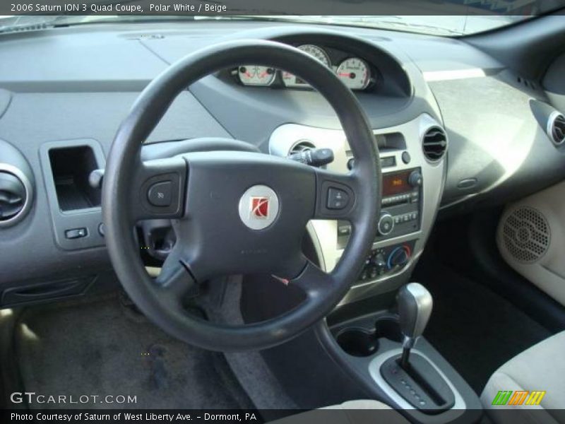 Polar White / Beige 2006 Saturn ION 3 Quad Coupe