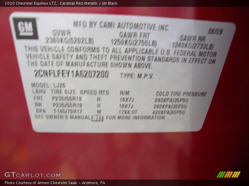 Cardinal Red Metallic / Jet Black 2010 Chevrolet Equinox LTZ
