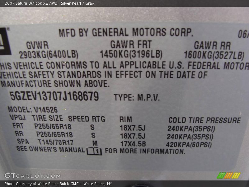 Silver Pearl / Gray 2007 Saturn Outlook XE AWD