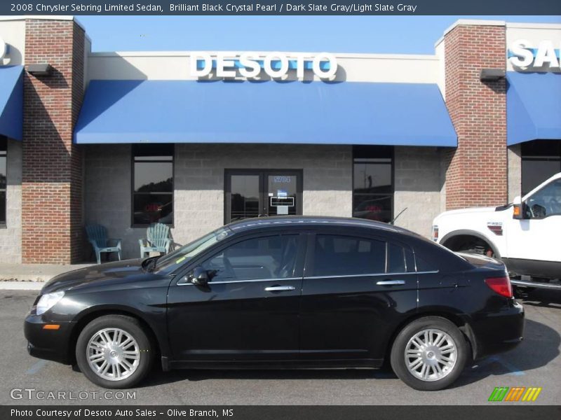Brilliant Black Crystal Pearl / Dark Slate Gray/Light Slate Gray 2008 Chrysler Sebring Limited Sedan