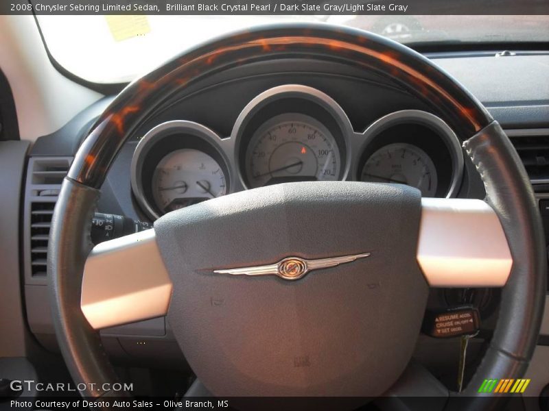 Brilliant Black Crystal Pearl / Dark Slate Gray/Light Slate Gray 2008 Chrysler Sebring Limited Sedan