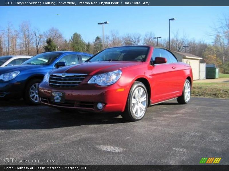 Inferno Red Crystal Pearl / Dark Slate Gray 2010 Chrysler Sebring Touring Convertible