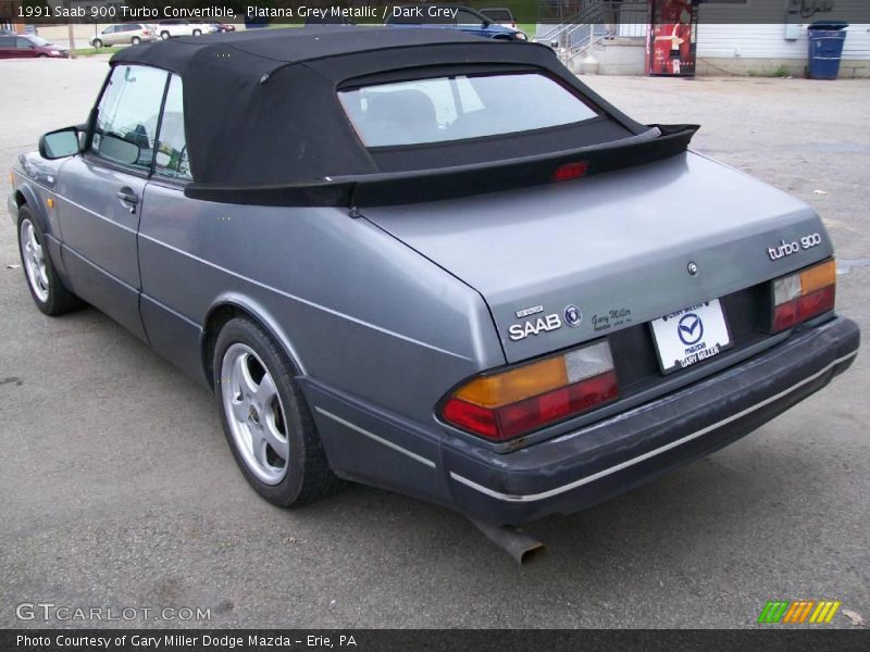 Platana Grey Metallic / Dark Grey 1991 Saab 900 Turbo Convertible