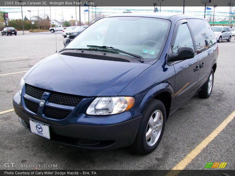 Midnight Blue Pearl / Gray 2003 Dodge Caravan SE