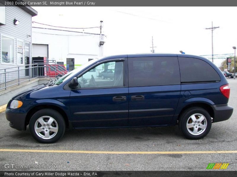 Midnight Blue Pearl / Gray 2003 Dodge Caravan SE