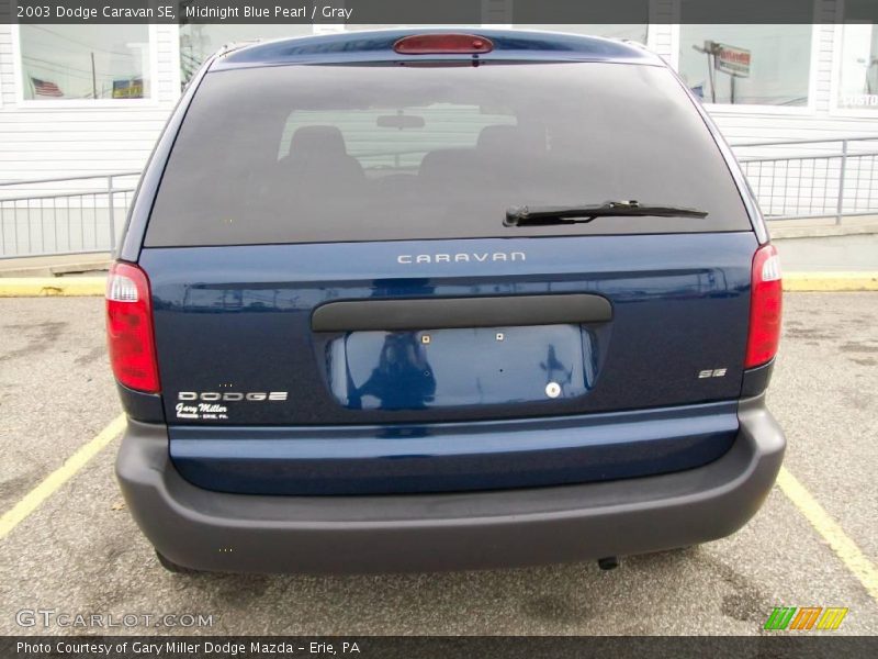 Midnight Blue Pearl / Gray 2003 Dodge Caravan SE