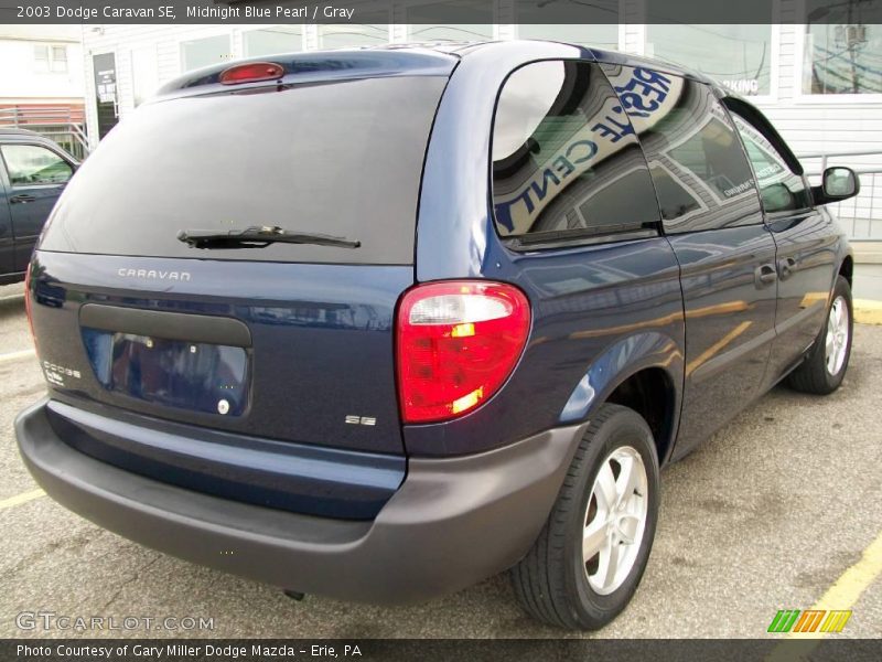 Midnight Blue Pearl / Gray 2003 Dodge Caravan SE
