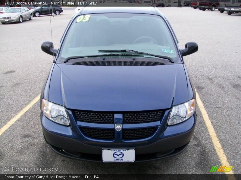 Midnight Blue Pearl / Gray 2003 Dodge Caravan SE