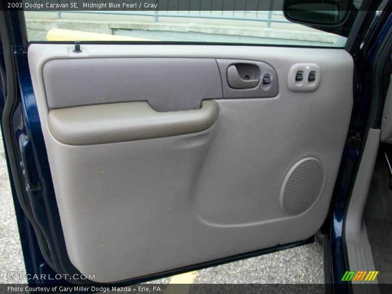 Midnight Blue Pearl / Gray 2003 Dodge Caravan SE