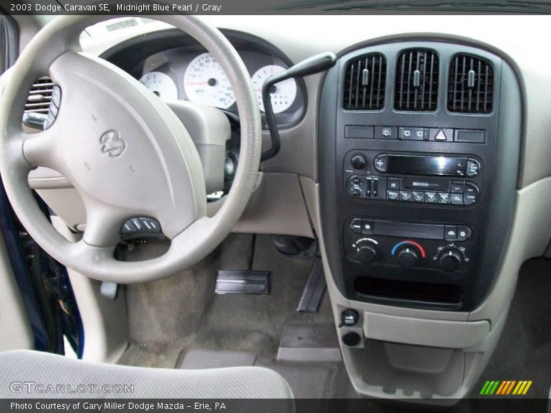 Midnight Blue Pearl / Gray 2003 Dodge Caravan SE