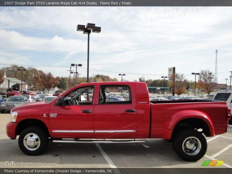 Flame Red / Khaki 2007 Dodge Ram 3500 Laramie Mega Cab 4x4 Dually