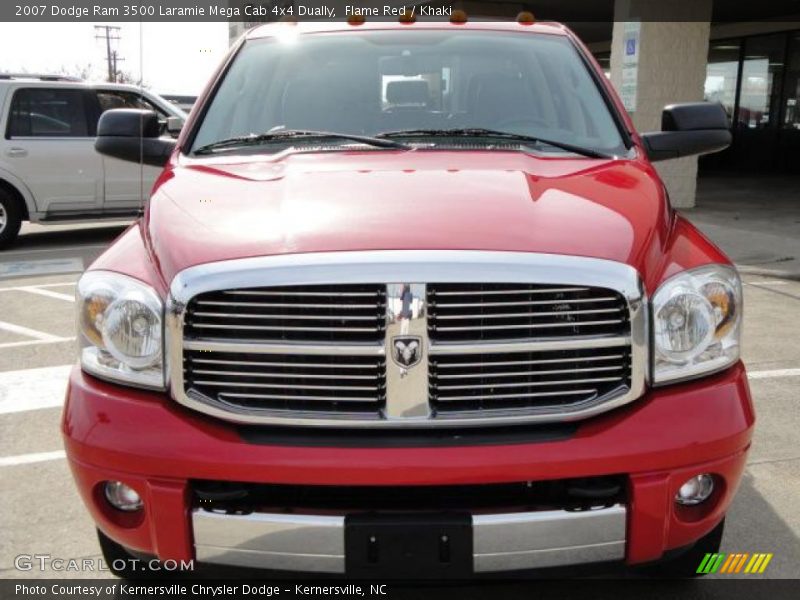 Flame Red / Khaki 2007 Dodge Ram 3500 Laramie Mega Cab 4x4 Dually